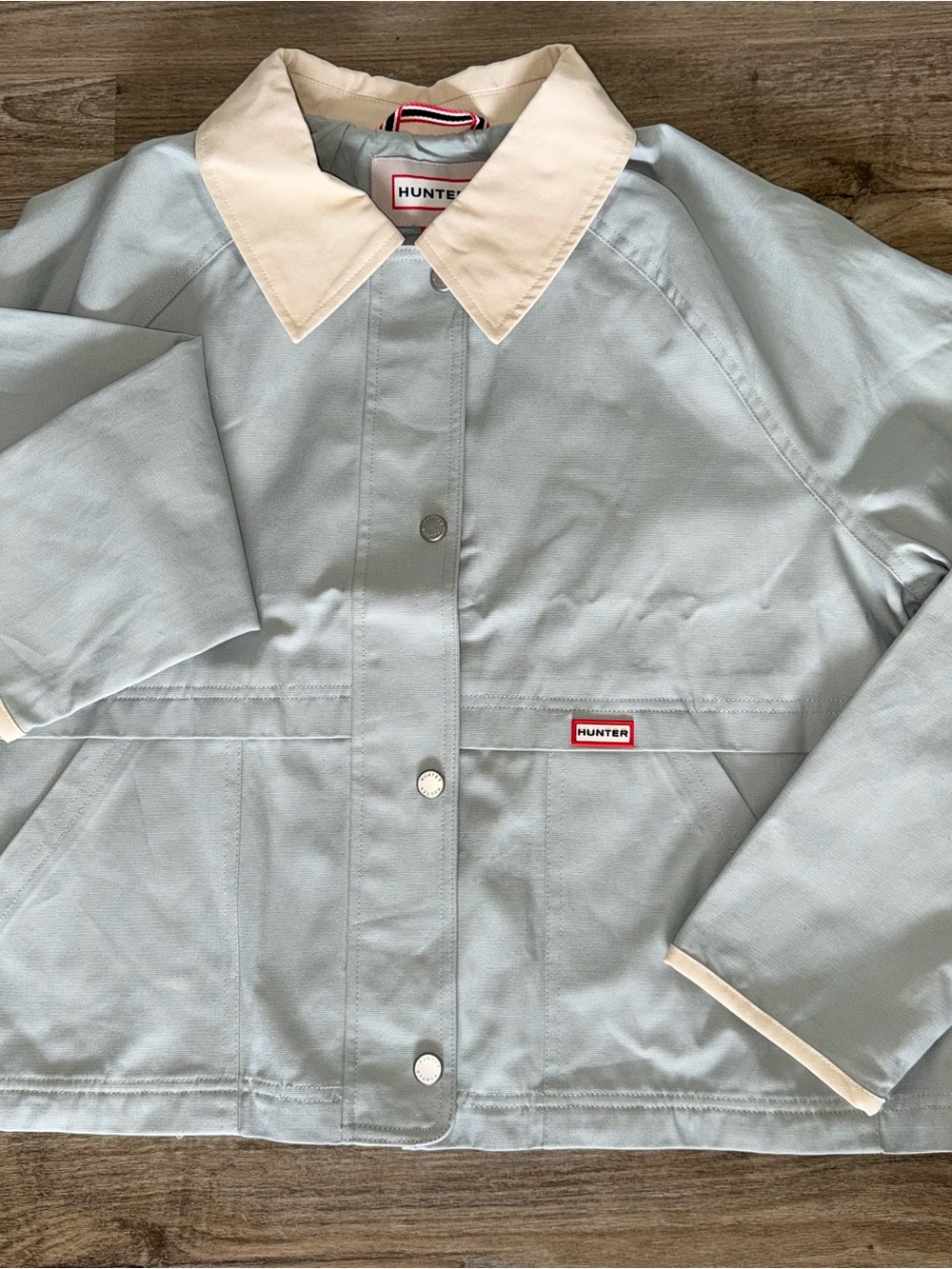 Hunter Blue/Olive Grey Jacket with Cream Collar